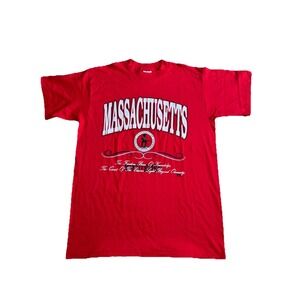 Vintage University‎ Of Massachusetts T-Shirt  20/20 Sport Red Single-Stitch USA